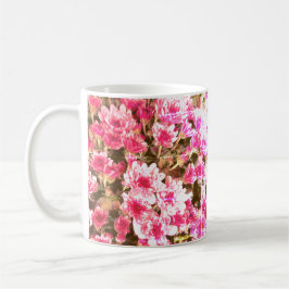 Caneca De Café Padrão de Flor de Rosa – Design Botânico Suave