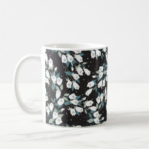 Caneca De Café Padrão de Flor de Tulipas Elegante - Plano de Fund