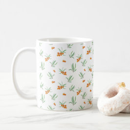 Caneca De Café Padrão de Flor Primavera Clássico Floral