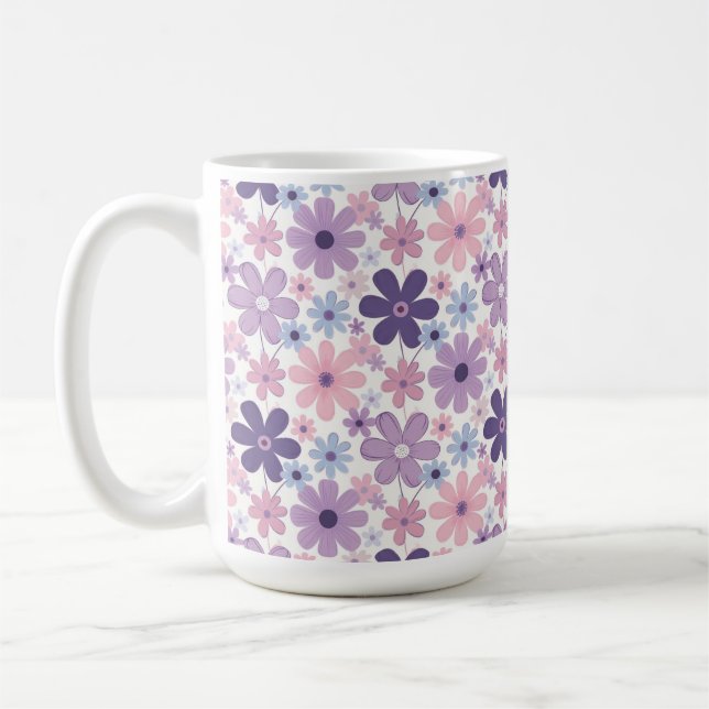 Caneca De Café Padrão de Flor Y2K (Esquerda)