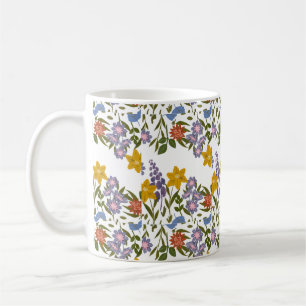 Caneca De Café Padrão de Flores