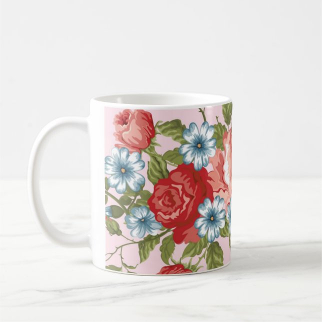 CANECA DE CAFÉ PADRÃO DE FLORES (Esquerda)