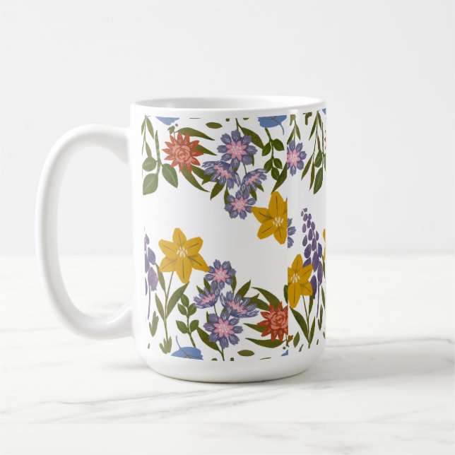 Caneca De Café padrão de flores (Esquerda)
