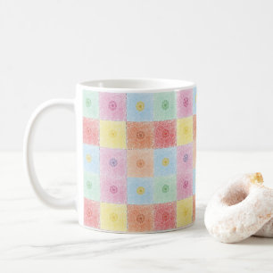 Caneca De Café Padrão de flores coloridas vintage e moderno Anive