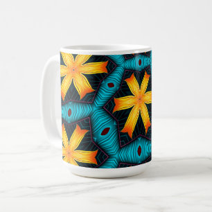 Caneca De Café Padrão de Flores de Abstrato Bonito