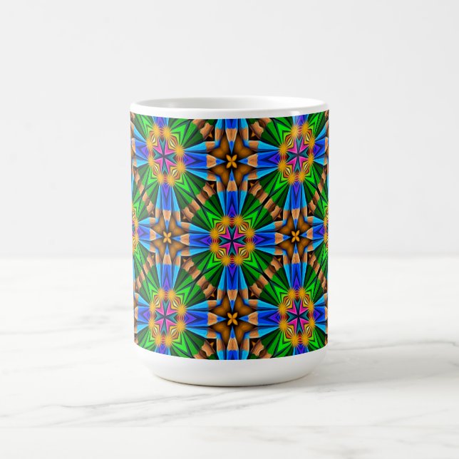 Caneca De Café Padrão de Flores de Abstrato exclusivo (Centro)