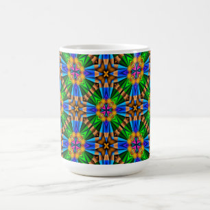 Caneca De Café Padrão de Flores de Abstrato exclusivo