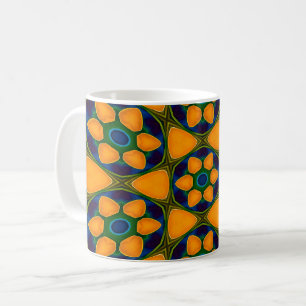 Caneca De Café Padrão de Flores de Abstrato exclusivo