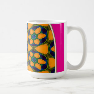 Caneca De Café Padrão de Flores de Abstrato exclusivo