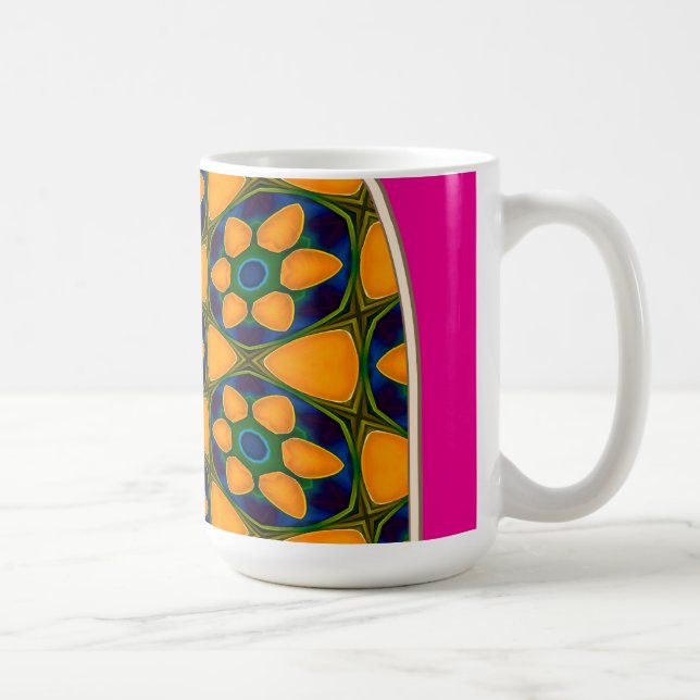 Caneca De Café Padrão de Flores de Abstrato exclusivo (Direita)