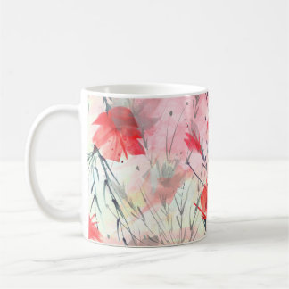 Caneca De Café Padrão de Flores de Plantas Aquáticas