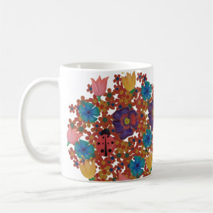 Caneca De Café Padrão de flores silvestres aquarela rústica vinta
