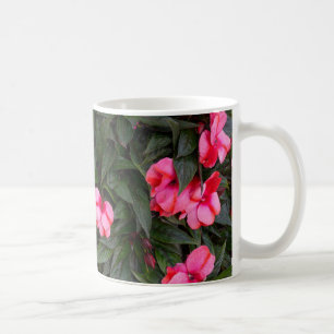 Caneca De Café Padrão de Flores Vibrantes Rosa de Impatiens da No