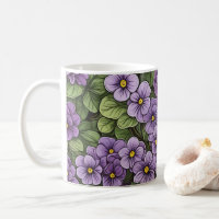 Padrão de flores violetas africanas