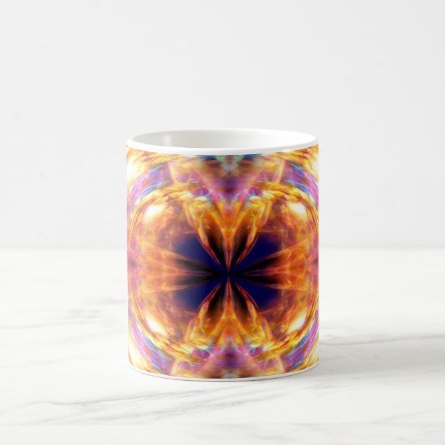 Caneca De Café Padrão de Fogo Laranja abstrato (Centro)