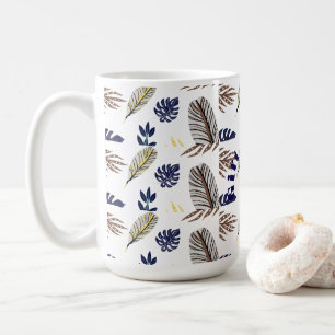 Caneca De Café Padrão de Folha Moderno
