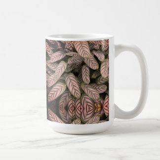 Caneca De Café Padrão de Folha Preto e Branco