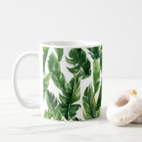 Padrão de Folha Tropical de Aquarela