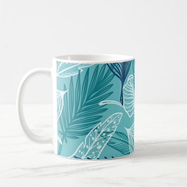 Caneca De Café Padrão de folhas (Esquerda)