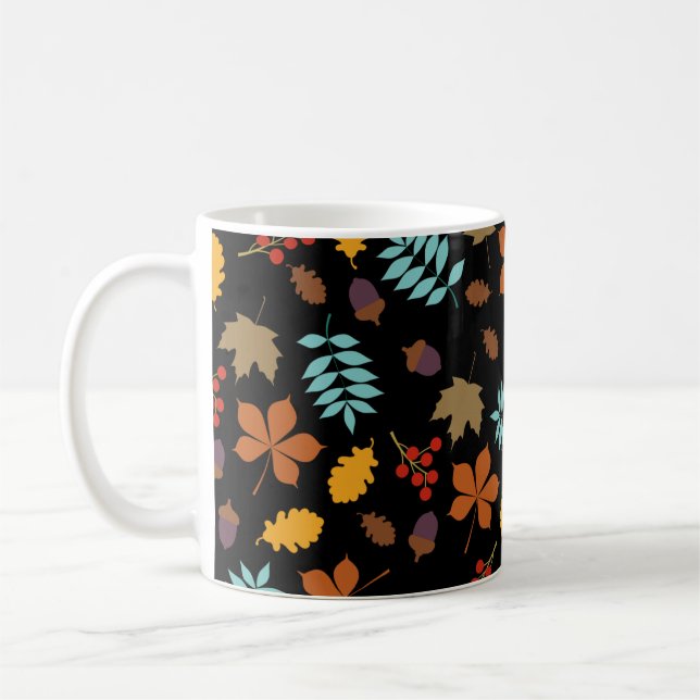 Caneca De Café Padrão de Folhas de outono (Esquerda)