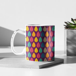Caneca De Café Padrão de Folhas de outono