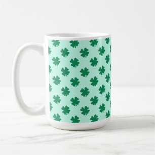 Caneca De Café Padrão de Folhas de Trevo do Dia de São Patrício-5
