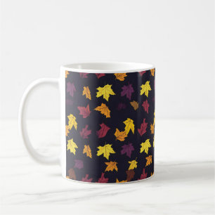 Caneca De Café Padrão de Folhas do Autumn Maple