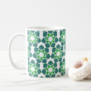 Caneca De Café Padrão de Folhas, Padrão de Folhas, Folhas Verdes