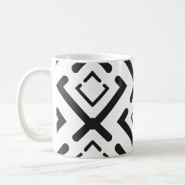 Caneca De Café Padrão de Forma de Diamante Concentrado Geométrico