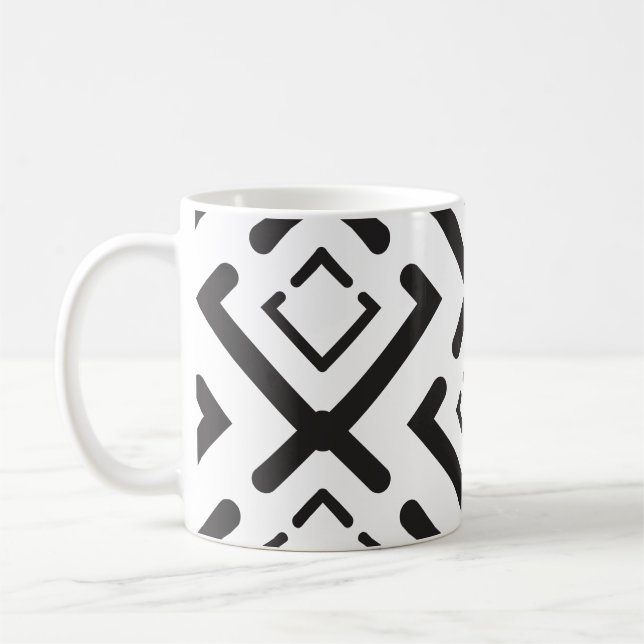 Caneca De Café Padrão de Forma de Diamante Concentrado Geométrico (Esquerda)