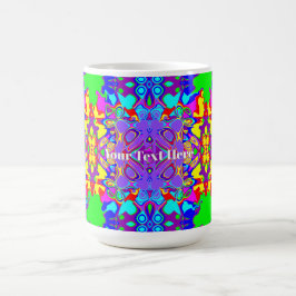 Caneca De Café Padrão de Formas Abstratas Geométricas Boho