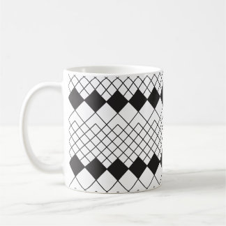 Caneca De Café Padrão de formas de diamante preto