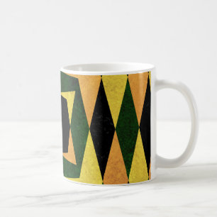 Caneca De Café Padrão de formas de diamante retrô