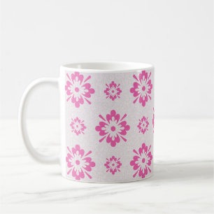 Caneca De Café Padrão de formas florais rosa