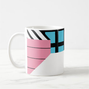 Caneca De Café Padrão de Formas Geométricas Ininterruptas.