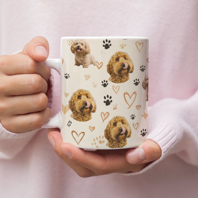 Caneca De Café Padrão de Foto de Cachorro Personalizado  (Criador carregado)