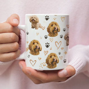 Caneca De Café Padrão de Foto de Cachorro Personalizado