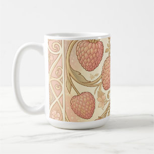 Caneca De Café Padrão de Framboesa Art Nouveau