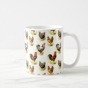 Caneca De Café Padrão de frango do país