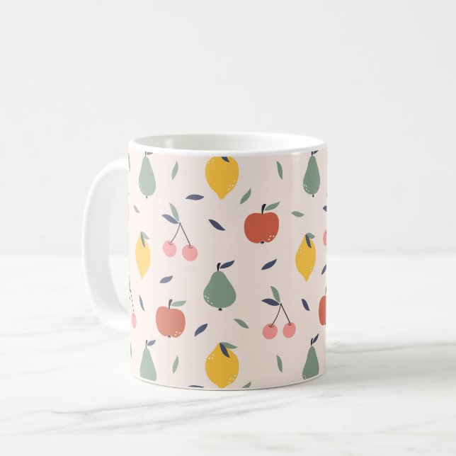 Caneca De Café Padrão de Fruta cômoda (Frente Esquerda)