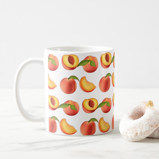 Caneca De Café Padrão de Fruta de Pêssego (Com Donut)