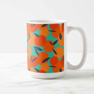 Caneca De Café Padrão de Fruta laranja abstrato