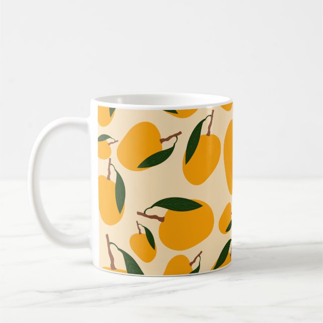 Caneca De Café Padrão de Fruta Mango Summer (Esquerda)