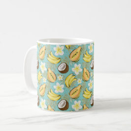 Caneca De Café Padrão de Fruta Tropical de Verão
