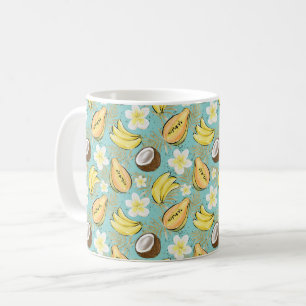 Caneca De Café Padrão de Fruta Tropical de Verão