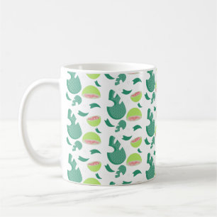 Caneca De Café Padrão de Fruta Verde Cor-de-Rosa Guava