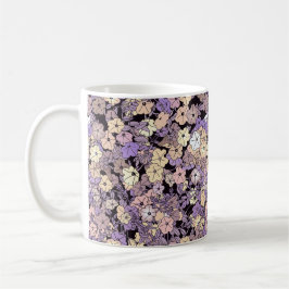 Caneca De Café Padrão de Fundo da Flor Floral da Vintage