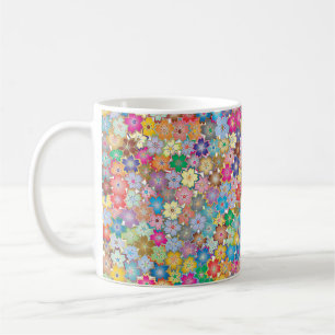 Caneca De Café Padrão de fundo das flores flóridas