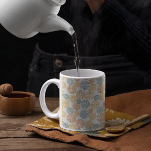 Caneca De Café Padrão de Fundo do Estilo Retroativo Antigo