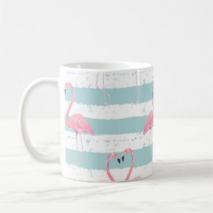 Caneca De Café Padrão de Fundo Flamingo Exótico